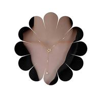 Yheakne Boho Star Y Lariat Necklace Choker Gold Crystal Star Drop Necklace Long Cz Star Pendant Necklace Minimalist Necklace Chain Jewelry For Women And Girls (gold)