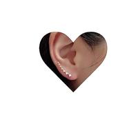 Yheakne Boho Strass Oreille Crawler Boucles D'oreilles Cristal Argent Oreille Grimpeurs Cristaux Poignets D'oreille Hoop Climber CZ Boucles D'oreilles Bijoux pour Femmes et Filles (Argent)