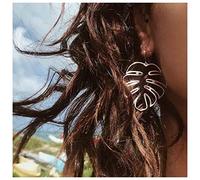 Yheakne Boucles D'oreilles Boho Or Rose - Feuille De Palmier & Plante Tropicale - Pour Femmes & Jeunes Filles