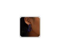 Yheakne Boucles d'oreilles pendantes carrées vintage en acrylique rouge creux géométrique en résine rouge rectangulaire, boucles d'oreilles carrées en acétate pour femme, Zinc