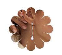 Yheakne Boucles D'oreilles Pendantes En Cristal Perle Argent Strass Chaîne Boucles D'oreilles Cristal Longues Boucles D'oreilles Pendantes Bijoux Pour Femmes Et Filles