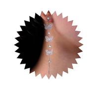 Yheakne Boucles D'oreilles Pendantes Papillon Cz En Argent Boucles D'oreilles Pendantes Papillon Filigrane Boucles D'oreilles Chaine Cz En Strass Bijoux Pour Femmes
