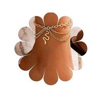 Yheakne Bracelet De Cheville Boho En Chaîne De Serpent En Couches Bracelet De Cheville En Or Avec Serpent Dangle Bracelet De Cheville En Couches Chunky Chaîne Bracelet De Cheville Punk (sans Strass)