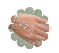 Yheakne Bracelet De Doigt En Couches Boho D'esclave Argenté Rétro De Tous Les Jours Chaîne De Main Bijoux Pour Femmes Et Filles