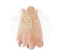 Yheakne Bracelet Esclave Feuille Boho Or Filigrane Feuille Doigt Bracelet Bague Vintage Bracelet Bague Minimaliste Chaîne Bracelet Chaîne À Main Bijoux Pour Femmes Et Filles