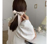 Yheakne Chouchous en soie avec nœud - élastiques pour femmes et filles (café clair)