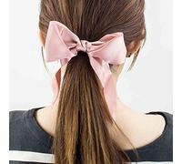 Yheakne Chouchous en soie pour femmes et filles - Élastiques en ruban de velours (rose haricot)