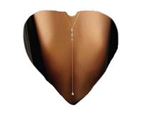 Yheakne Collier de Fond en Cristal Doré CZ Y Lariat - Chaîne Longue Strass - Bijoux de Corps pour Mariée, Femmes et Filles - Métal, Strass