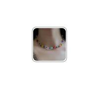 Yheakne Collier Ras Du Cou Vintage En Perles Colorées Collier Boule Arc-en-ciel Colliers De Perles Multicolores Chaîne Collier Station Colorée Bijoux Pour Femmes