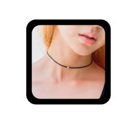 Yheakne heakne Boho Collier Ras Du Cou En Cuir Mince Noir Daim Velours Collier Chaîne Vintage Minimaliste Collier De Perles Des Années 90 Chaîne Bijoux pour Femmes et Filles (Perle d'Argent)