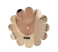 Yheakne Punk Layered Toggle Collier Choker Gold Paperclip Chain Collier Toggle Bar Fermoir Collier Vintage Coin Disc Pendentif Collier Chaîne Bijoux pour Femmes et Filles Cadeau