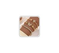 Yheakne Vintage couché cristal papillon bracelets cristal papillon bracelet or Cz tennis chaîne bracelet strass cœur ouvert manchette bracelets Cz main chaîne bijoux pour les femmes