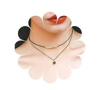 Yheakne Vintage Couche Noir Choker Collier Rond Cristal Pendentif Collier Tube Bar Collier Punk Cuir Collier Chaîne Bijoux Pour Femmes Et Filles