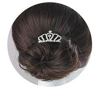 Yheakne Vintage Princesse Couronne Peigne Cristal Petit Diadème Couronne Bandeau Brillant Strass Couronne Peigne À Cheveux Mini Diadème Peigne pour Les Filles Fête D'anniversaire Prom(Argent A)
