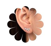 Yheakne Vintage Strass Feuille Oreille Grimpeur Boucles d'Oreilles Feuille de Cristal Argent Boucles d'Oreilles Sparkle Cz Feuille Crawler Mignon Botanique Plante Boucles D'oreilles Bijoux pour Femmes