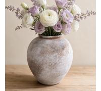 YheenLf Decoratif Vase pour Fleurs,Vases Forme Ronde,10.5×9.5×21 cm,Brun | Vase Ceramique,Centre de Table Décoration,Rustique Poterie en Céramique,Pot de Fleurs,Vases Terracotta de La Maison,Salon