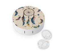 YHEGBFD Étui à lunettes, attrape-rêves et lune, étui portable pour lentilles de contact avec miroir, Attrape-rêves et lune, Taille unique, Classique