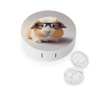 YHEGBFD Étui à lunettes, cochon d'Inde avec étui à lunettes, étui portable pour lentilles de contact avec miroir, Cochon d'Inde avec lunettes, Taille unique, Classique