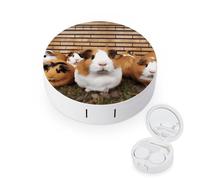 YHEGBFD Étui à lunettes, étui pour lentilles de contact avec miroir, Cochons d'Inde., Taille unique, Classique