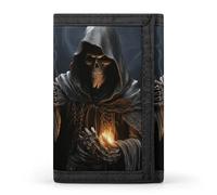 YHEGBFD Portefeuille à trois volets Grim-Reaper avec porte-clés, portefeuille à trois volets bloquant élégant et fin pour homme et femme, faucheur, taille unique, moderne, Faucheuse, Taille unique,