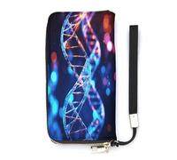 YHEGBFD Portefeuille en cuir DNA Genetic Helix pour femme, portefeuille de voyage, sac à main long, sac à main en cuir, fermeture éclair autour du portefeuille, style, 20 x 10,5 cm, moderne, Style :,