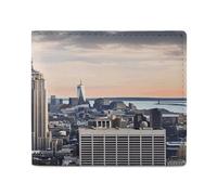 YHEGBFD Portefeuille fin pour homme, portefeuille pour homme, imprimé Empire State Building, portefeuille pour cartes, portefeuille à deux volets, poche avant pour hommes, style, taille unique,