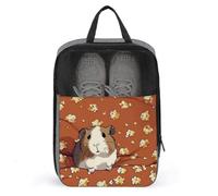 YHEGBFD Sac à chaussures de voyage, sac à chaussures imprimé cochon d'Inde et pop-corn, sacs à chaussures d'extérieur zippés, sac fourre-tout à chaussures pour homme et femme, style, taille unique,