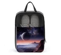 YHEGBFD Sac à chaussures de voyage, sac à chaussures imprimé galaxie nature planète, sacs à chaussures d'extérieur zippés, sac fourre-tout à chaussures pour homme et femme, style, taille unique,