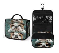 YHEGBFD Trousse de toilette, trousse de toilette multifonction pour femme et homme, bouledogue anglais amusant, 22,5 x 18,5 cm, Bulldog anglais amusant., 22.5x18.5cm