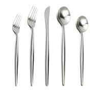 YHEIANJ Ensemble de Couverts en argenterie, fourchettes et cuillères, Ensemble de 5 pièces, Service de Table en Acier Inoxydable，Silver 4Set20Pcs
