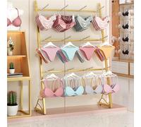 YHEIANJ Présentoir à vêtements et sous-vêtements pour Magasin de vêtements, étagères commerciales sur Pied pour Chaussettes et Lingerie - Organisateur élégant pour espaces d，Gold 100x30x140CM