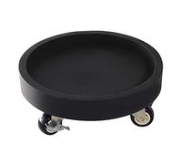 YHEIANJ Support à Plantes à roulettes, Plateau à roulettes en Plastique, Support Rond pour Pots de Fleurs sur roulettes, Plateau à soucoupe/Oran/20 cm,Black 40Cm