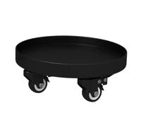 YHEIANJ Support à Plantes Rond à roulettes, Support à Plantes Roulant Robuste en métal, Chariots de jardinières Mobiles, Soucoupe de Pot de Fleurs, Chariot de déplacement de Plan，Black 35cm