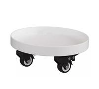 YHEIANJ Support à Plantes Rond à roulettes, Support à Plantes Roulant Robuste en métal, Chariots de jardinières Mobiles, Soucoupe de Pot de Fleurs, Chariot de déplacement de Plan，White 35cm