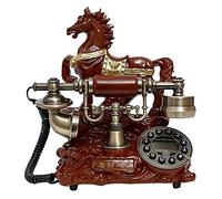 YHEIANJ Téléphone Fixe rétro Style années 1970 avec Cordon bouclé et Sonnerie Authentique pour Bureau, Jardin, Salle familiale, Ornements Abstraits, Figurines Miniatures d'art
