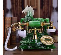 YHEIANJ Téléphone rétro en résine Imitation Jade, téléphone Fixe de Style Pastoral rétro, téléphone Filaire Vintage de Bureau pour la décoration de la Maison ou du Bureau
