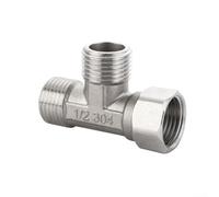 Yhenlovtt 3 voies Valve T Adaptateur pour inverseur de baignoire, WC, bidet, pommeau de douche avec interface G1/2 en acier inoxydable argenté
