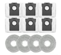 Yhenlovtt Accessoires pour aspirateur robot Cecotec Conga X70, 4 serpillères en microfibre et 6 sacs à poussière solides pour le nettoyage des sols dans les maisons avec animaux domestiques et enfants