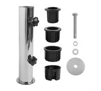 Yhenlovtt Accessoires pour porte-parapluies : base robuste en acier inoxydable et granit, coupe-vent avec manchons réglables en PVC pour une utilisation en extérieur