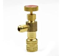 Yhenlovtt Adaptateur de charge de réfrigérateur de 6,35 mm à 0,6 cm avec soupape de sécurité pour systèmes de climatisation R22 R410A R32 - Alliage de cuivre - Contrôle du débit V