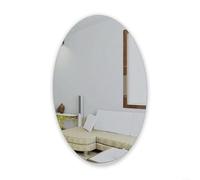 Yhenlovtt Autocollant mural 3D fonctionnel en acrylique, miroir ovale ou carré, autocollant mural, autocollant mural, autocollant réfléchissant auto-étanche, pour salle de bain et chambre à coucher