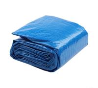 Yhenlovtt Bâche de piscine rectangulaire en polyéthylène renforcé - Protection de piscine robuste avec résistante aux UV - Pour l'été, l'hiver et toutes les saisons - Bleu - 305 x 183 cm