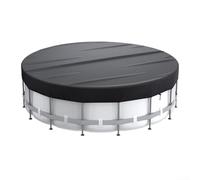 Yhenlovtt Bâche de piscine ronde avec cordon de serrage pour éviter les débris et garder l'eau propre (3 m, noir)