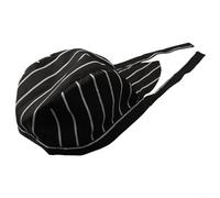 Yhenlovtt Bandana unisexe en coton avec tête de mort de pirate réglable dans le dos pour cuisine, restaurant, restauration, cuisine, taille (barre noire et blanche)