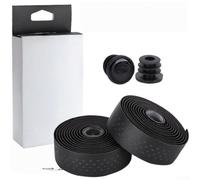 Yhenlovtt Bande de guidon texturée EVA double couche en polyuréthane anti-vibration, antidérapante et résistante à la transpiration pour vélo de route (noir)