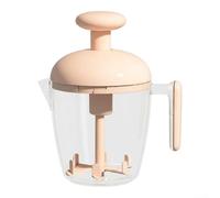 Yhenlovtt Batteur manuel à œufs, 15 x 19 x 9 cm, grande capacité de type presse avec filtre en maille intégré, mélangeur manuel pour œufs, mousse de lait et pâtisserie de cuisine (rose)