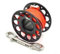 Yhenlovtt Bobine de plongée en alliage d'aluminium de 15/30 m en acier inoxydable avec double crochet (30 m noir)