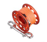 Yhenlovtt Bobine de plongée en alliage d'aluminium de 15/30 m en acier inoxydable avec double crochet (30 m rouge orange)