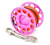 Yhenlovtt Bobine de plongée en alliage d'aluminium de 15/30 m en acier inoxydable avec double crochet (30 m rouge)