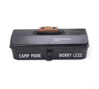 Yhenlovtt Boîte de rangement compatible avec serrures en cuir et double poignée de protection en métal pour outils et tournevis (noir)